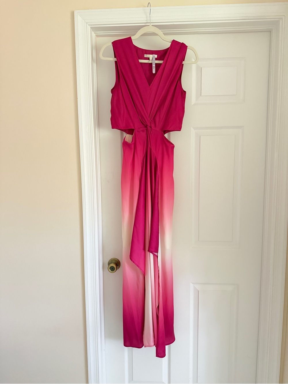 Maje Resia Flowy Pink Ombre Cutout Dress